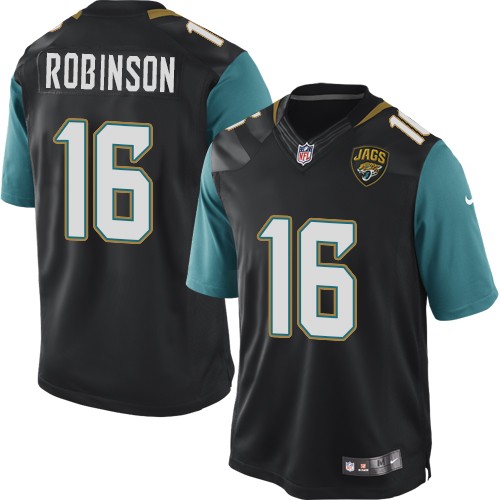 Men's Limited Denard Robinson Nike Jersey Black Alternate - #16 NFL Jacksonville Jaguars